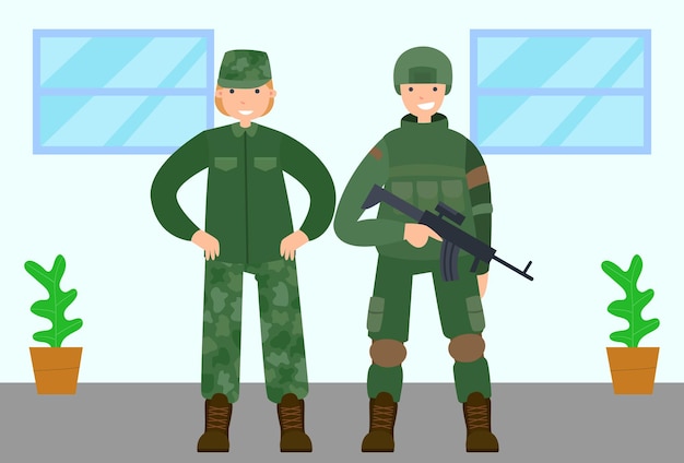 Militaire conceptuele illustratie stijlvol en mooi