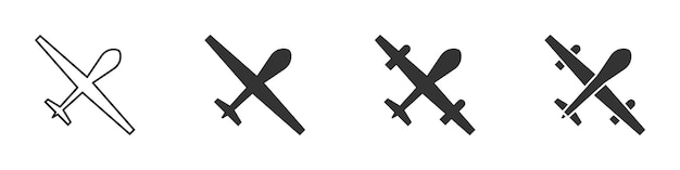 Militaire drone pictogram vectorillustratie