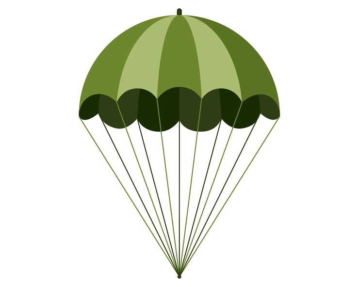 Militaire groene kaki parachute voor luchtlandingstroepen soldaat.