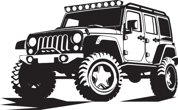 Militaire Jeep Vector Art Power Unleashed Jeep Vector Graphics voor kleding