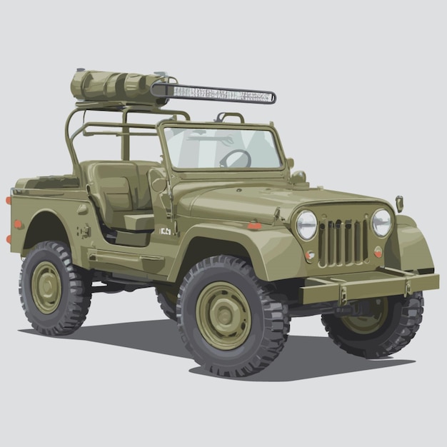 Vector militaire jeep vector op een witte achtergrond