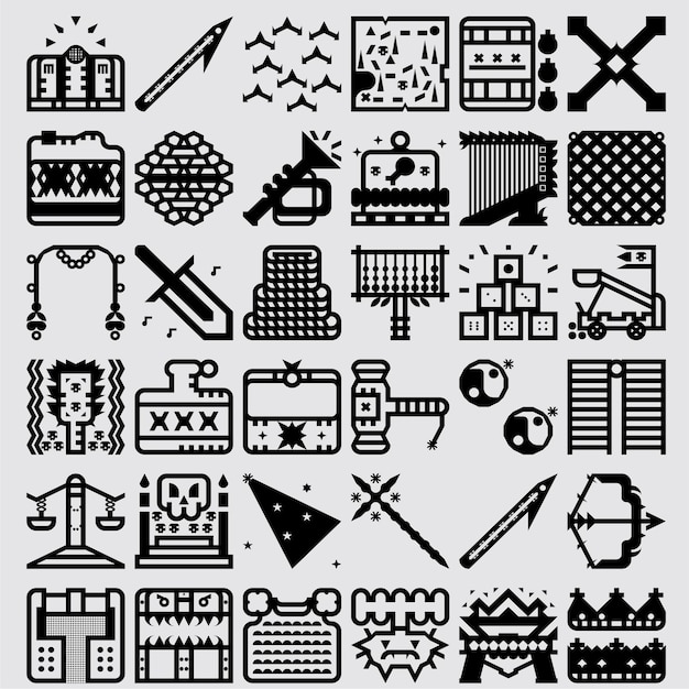 Militaire pictogram pack zwarte vector