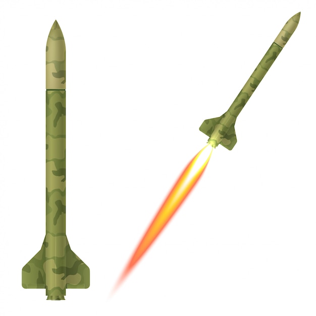 Militaire raketten op een witte achtergrond. Vector illustratie