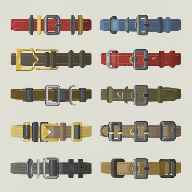 Vector militaire riem illustratie set