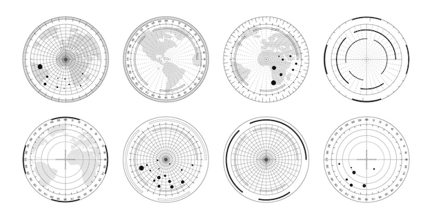 Vector militaire sonar radar realistische kaarten