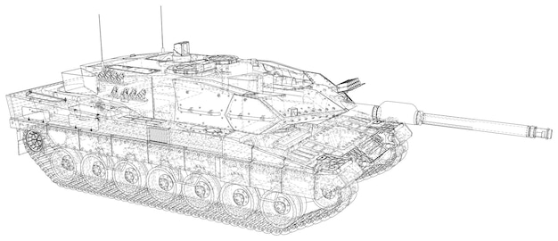 Militaire tank geïsoleerd op een witte achtergrond