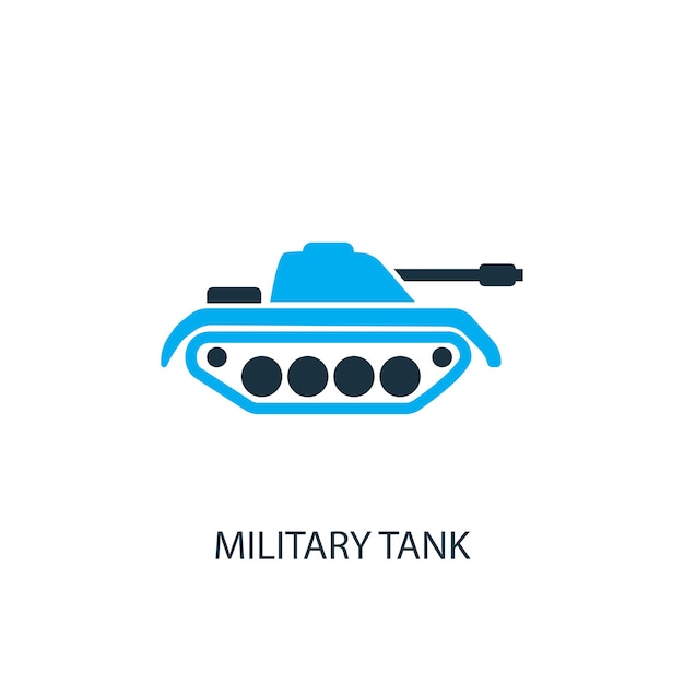 Militaire tank icoon. Logo-element illustratie. Militaire tank symbool ontwerp uit 2 gekleurde collectie. Eenvoudig militair tankconcept. Kan worden gebruikt in web en mobiel.