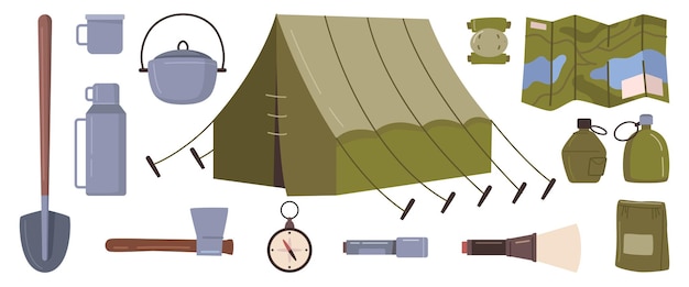 Militaire uitrusting van soldaten