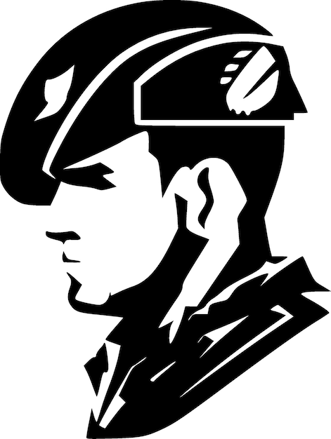 Militaire zwart-wit vectorillustratie