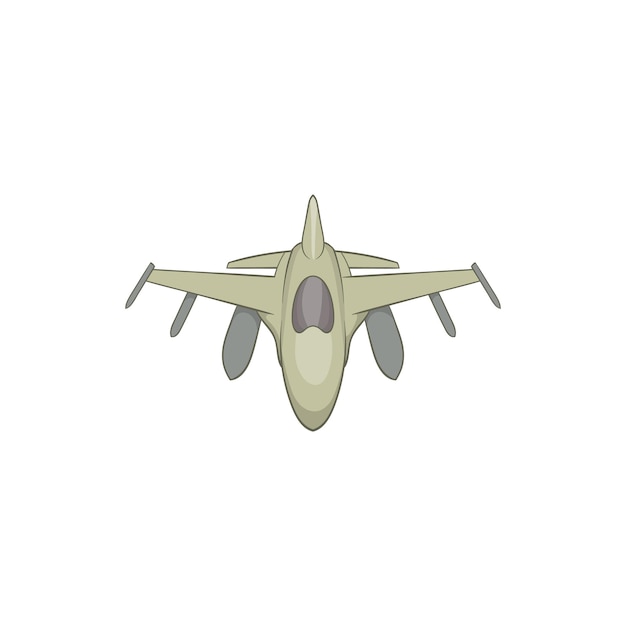 Vector military aircraft icon in cartoon style isolated on white background fly symbol