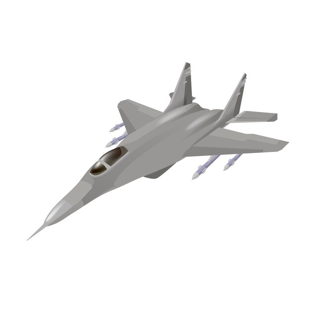 Вектор Изолированные векторные иллюстрации военных самолетов-перехватчиков армейский летательный аппарат для концепций военной авиации