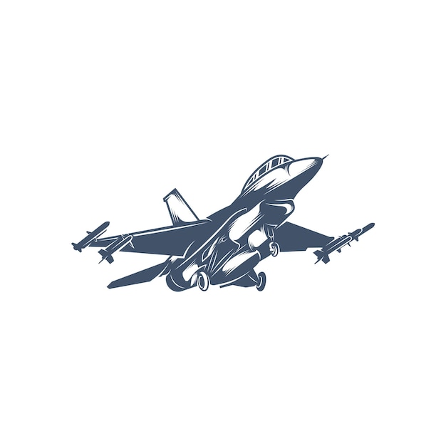 Vector military aircraft vector illustration design fighter jets logo design template