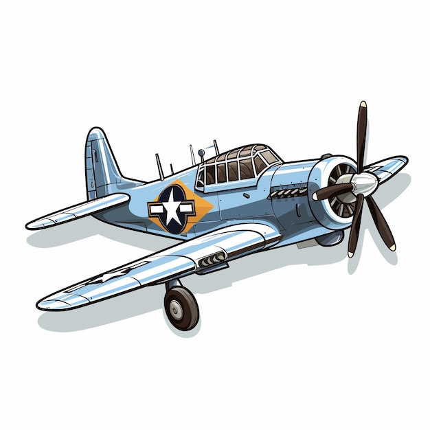 Vector military airplane on a white background