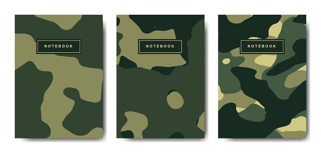 Military and army camouflage abstract cover notebook