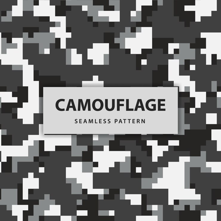 Military and army pixel camouflage seamless pattern