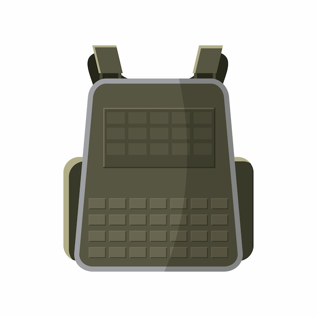 Military backpack icon in cartoon style isolated on white background Equipment symbol