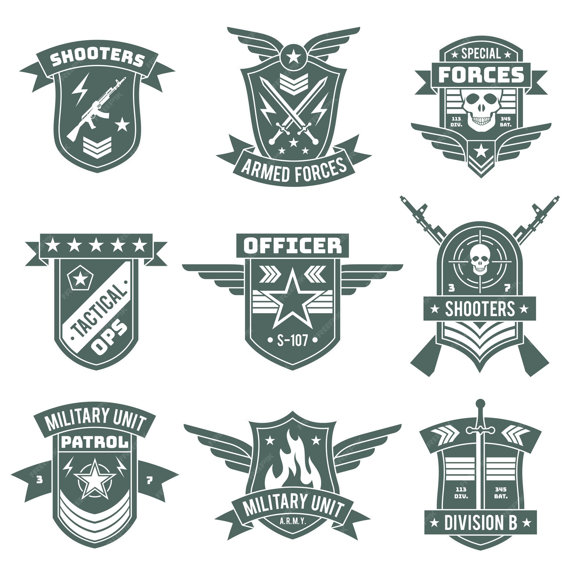 Army badges. Military units emblems – MasterBundles