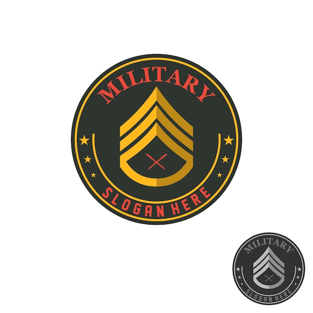 Vector military badges emblem and army patches typography