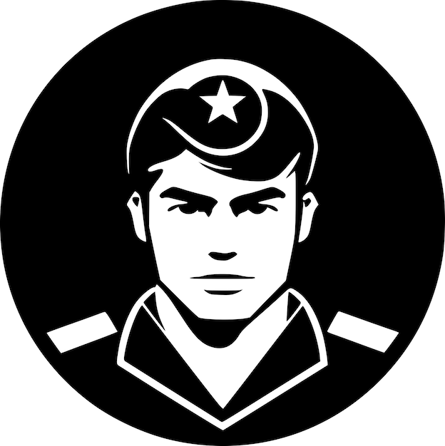 Вектор military black and white vector illustration