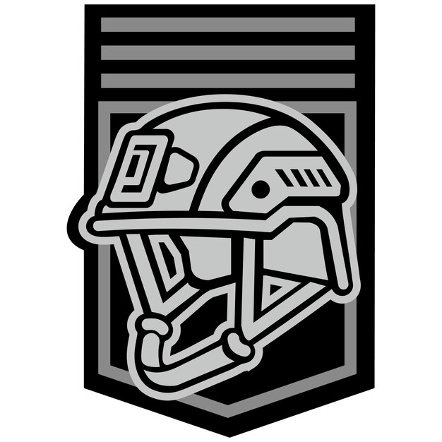 Vector military chevron combat helmet