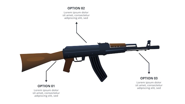 Military concept for infographic with 3 steps options parts or processes Business data visualization