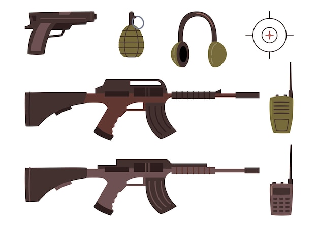 軍事装備の武器と銃