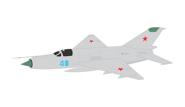 Military fighter jet Vector art illustration of airplane Modern war aircraft