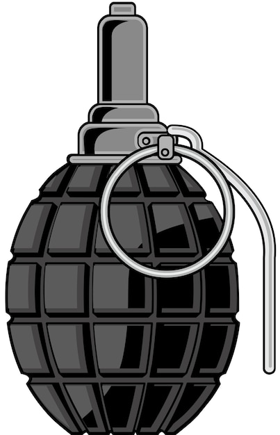 military grenade flat illustration