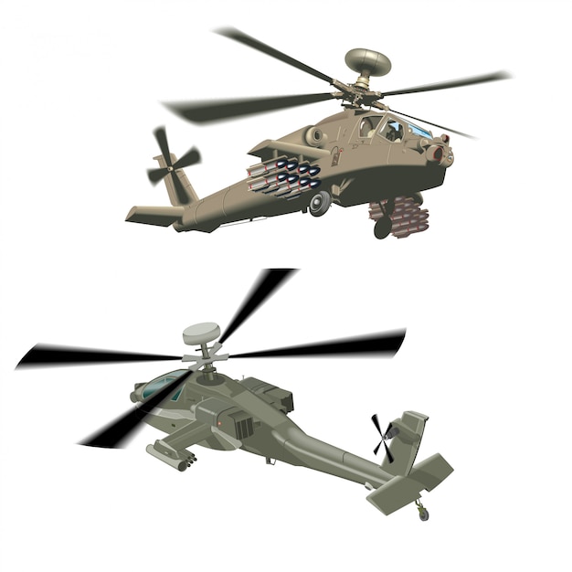 Vector military helicopters