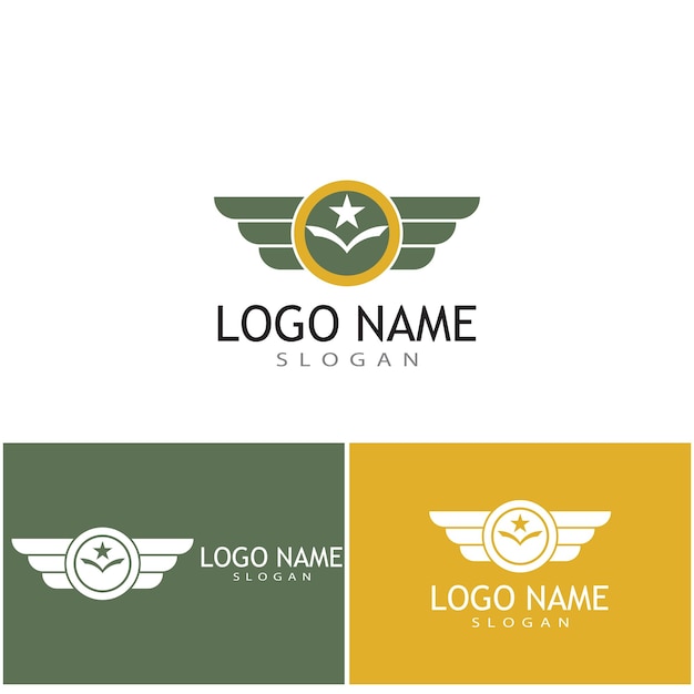 Военная икона Векторная иллюстрация дизайн логотипа шаблон