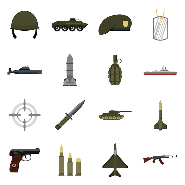 Military icons set