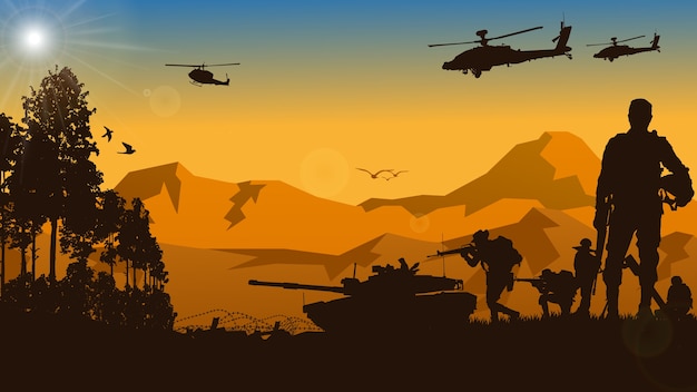 Военная иллюстрация, армейский фон.