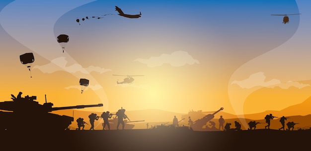 Military  illustration, Army background.