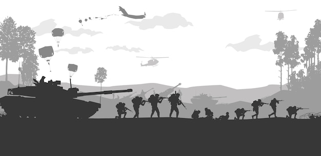 Vector military  illustration, army background.