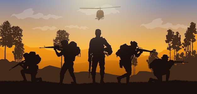 Vector military  illustration, army background.