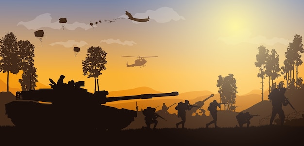 Vector military  illustration, army background.