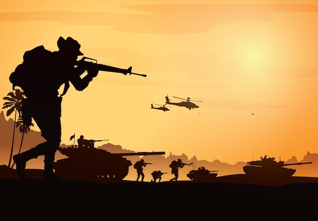 Vector military  illustration.