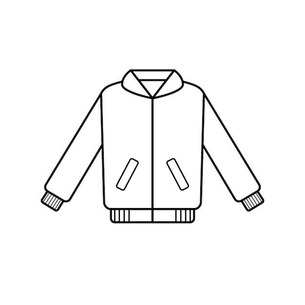 Vector military jacket line art