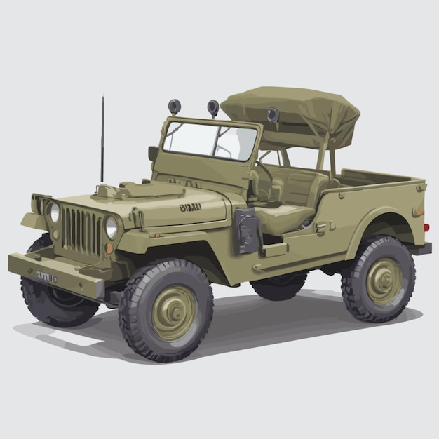 Vector military jeep cartoon vector