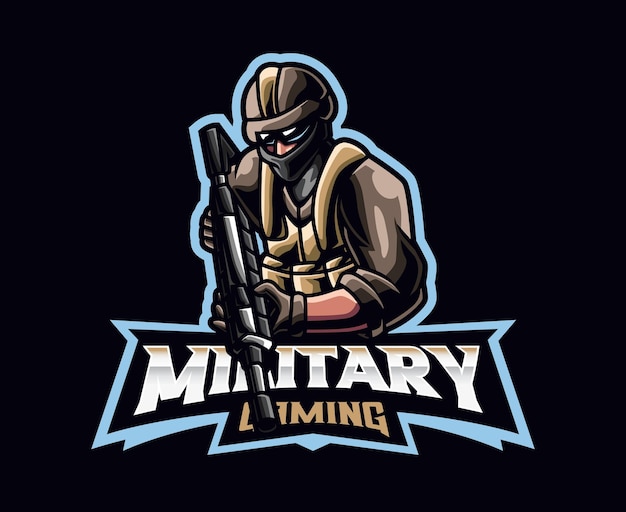 Military mascot logo design