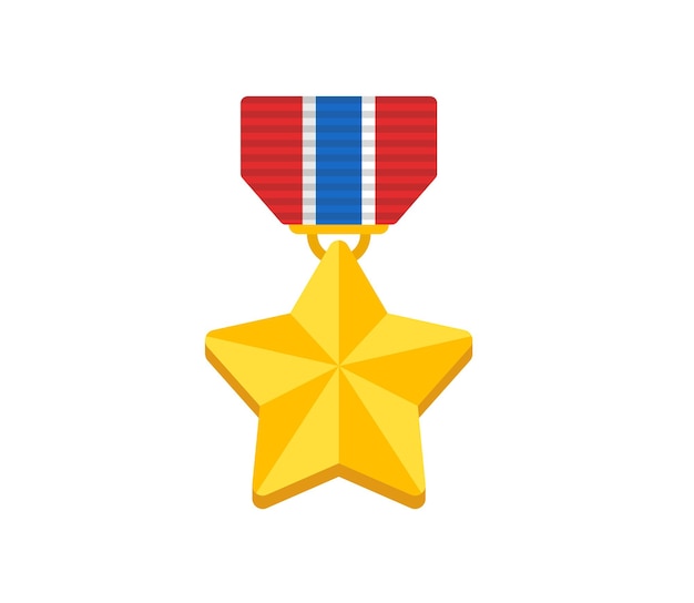 Military medal vector isolated icon. emoji illustration. medal of honor vector emoticon