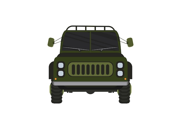 Military off road car front view