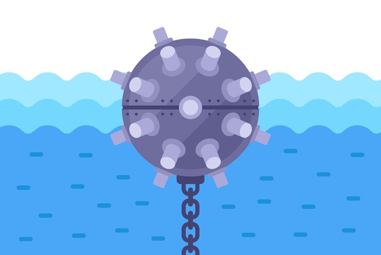Vector military old naval mine to destroy the ship