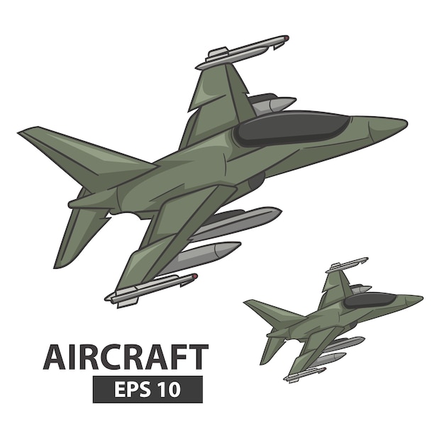 Military plane fired a missile fighter jet vector illustration eps 10