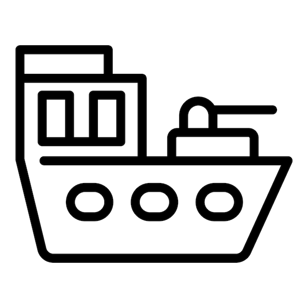 Vector military ship icon outline vector maritime battleship