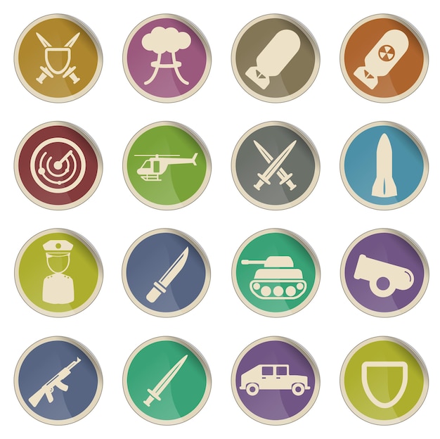 Military simply vector icon set