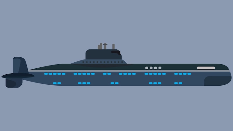 Vector military submarine icon illustration background
