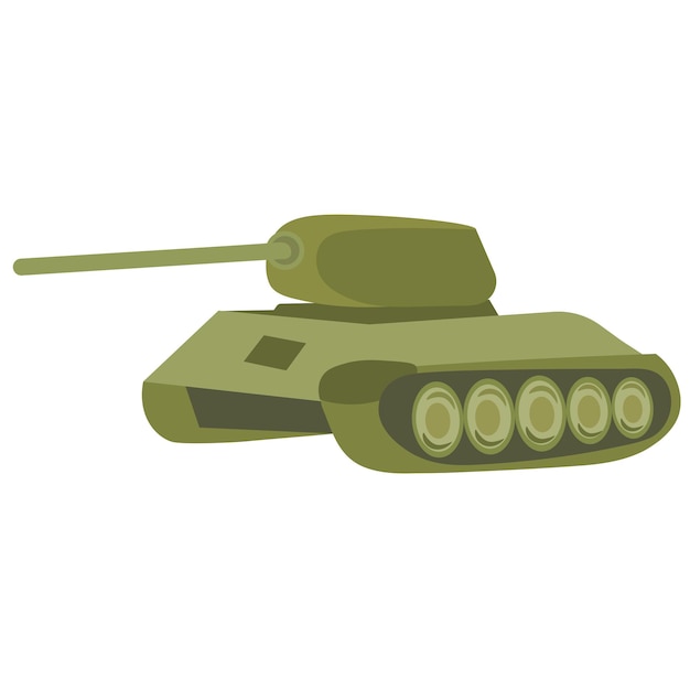 Military tank in cartoon minimalistic style Vector illustration