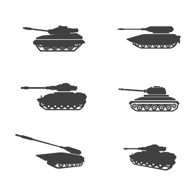 Disegno dell'illustrazione vettoriale dell'icona del carro armato militare