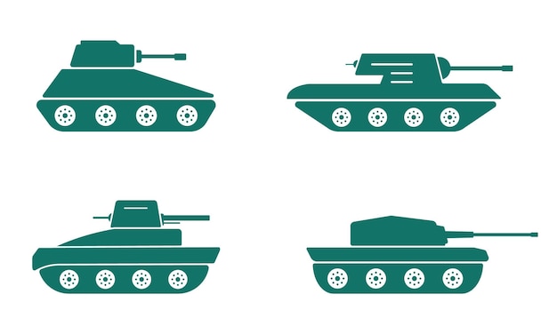 Military Tank Silhouette Icon Panzer Vehicle Force Pictogram Armed Machine Weapon Icon Tank Army